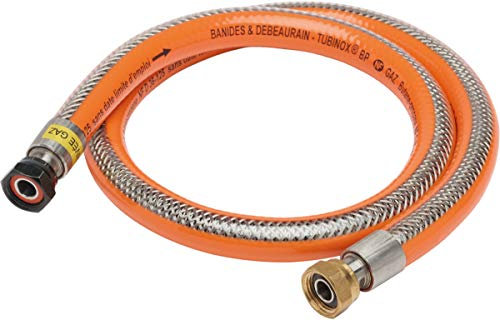 flexible gaz - tubinox - butane et propane - 1.50 mètres - banides et debeaurain 38915