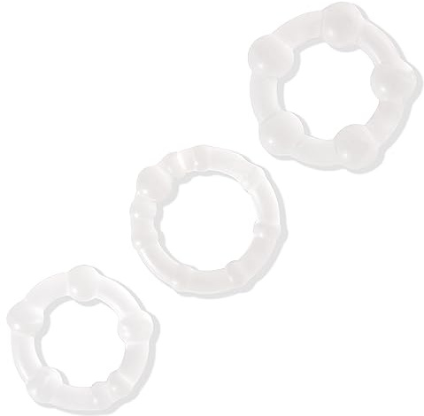 Lovehoney Triple Cock Ring Set | 3 Pack Stretchy Male Penis Ring | 3 Sizes Waterproof Penis Rings for Stronger and Longer-Lasting Erections| Flexible Adult Sex Toys for Men & Couples | Clear