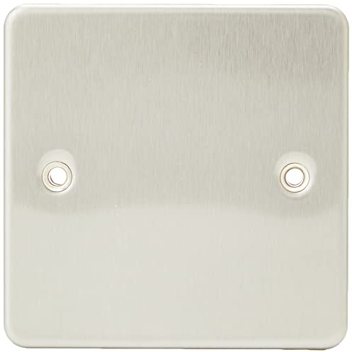 Knightsbridge FPAV8350BC 1-Gang Flat Blanking Plate - Brushed Chrome