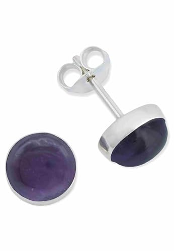 Ohrstecker 925 Silber Amethyst lila Stein Edelstein Ohrringe echt Silber Damen Sterling Silber Stecker Geschenk(MOS-042-01)