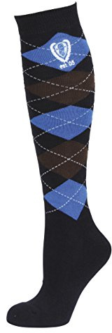 Covalliero 1 par de calcetines de equitación Brescia, talla 40-42, dark blue, algodón, buen ajuste, zona del pie reforzada, lavable a máquina