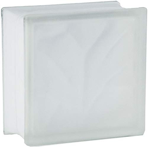 Bloque de vidrio básico nube transparente 2 caras satinado 19x19x10 cm - 4 piezas
