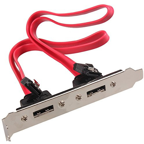 Winnereco 2 Ports SATA vers 2 Câble eSATA Support unité Centrale Baffle câble Slot PCI Externe