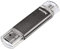 Hama 64GB USB-Speicherstick mit USB 2.0 & microUSB (2-in-1 USB-Stick, z.B. für Android Handy, Tablet, Computer, Notebook, PC, Laptop, MacBook, OTG, 15MB/s) Handy-Stick, Doppel Memory-Stick grau