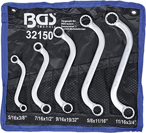 BGS 32150 | S-Type Double Ring Spanner Set | Inch Sizes | 3/8 - 3/4 | 5 pcs.