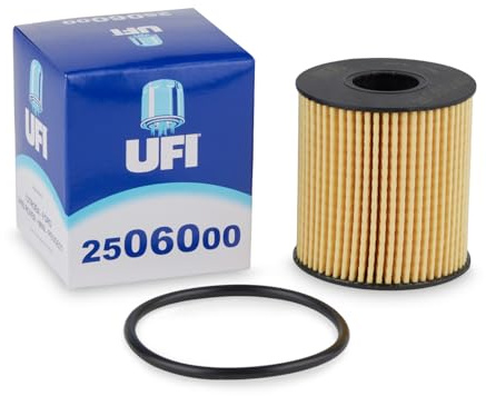 UFI Filters, Filtro Olio 25.060.00, Filtro Olio per Ricambio, Adatto a Auto, Applicabile su Diversi Modelli Citroen, Fiat, Ford, Jaguar, Lancia, Land Rover, Mini, Opel, Peugeot, Toyota e Volvo