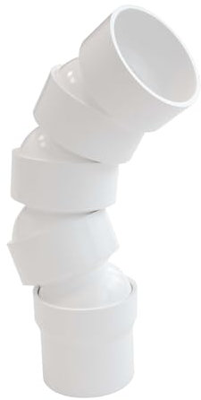 INEFA Codo flexible para tubo de agua de lluvia, PVC 50mm 67-90 grados, 4 piezas de codo Blanco Accesorios para canalones, fácilmontaje enchufable,made in Germany