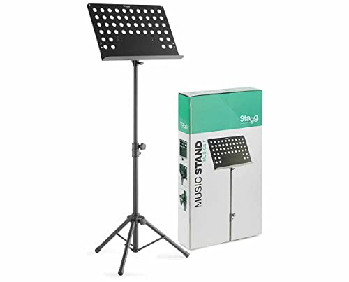 Höhenverstellbares Orchesterpult mit Lochblech-Notenauflage (Höhe von 70 bis 110 cm einstellbar)