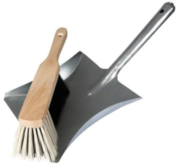 Toolland Kehrgarnitur, Schaufel aus Metall, Handfeger, weiche Borsten, Aufhängeöse