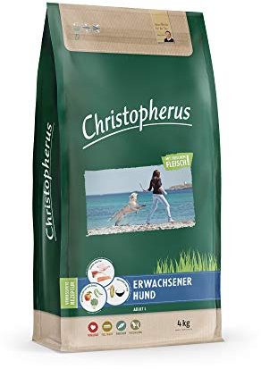 Christopherus Hundetrockenfutter mit Frischem Fleisch für Erwachsene Hunde Mittlerer bis großer Rassen, 4 kg