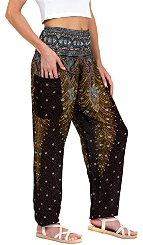 Lofbaz Harem Pants for Women Yoga Boho Hippie Clothing Womens Palazzo Bohemian Pajama Trousers Beach Indian Gypsy Genie Clothes