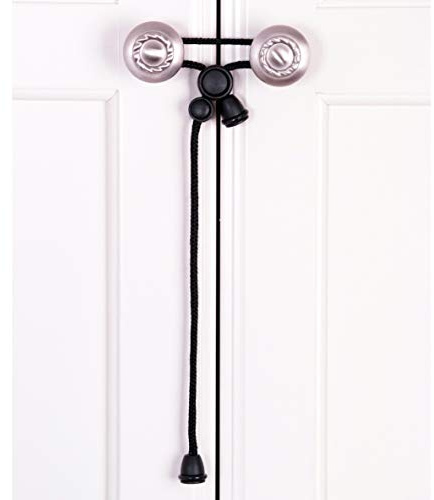 Kiscords Baby Safety Cabinet Locks for Knobs Child Safety Cabinet Latches for Home Safety Strap for Baby Proofing Cabinets Kitchen Door RV No Drill No Screw No Adhesive (Black)