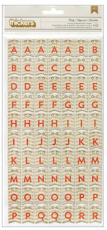 American Crafts Thickers Doily Wood Printed Chipboard Alphabet Stickers