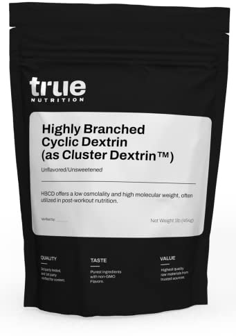 True Nutrition - Highly Branched Cyclic Dextrin - Carbohydrate Powder for Sustained Intra-Workout Energy, Enhanced Post-Workout Muscle Recovery - Vegan and Non-GMO - Unflavored 1lb