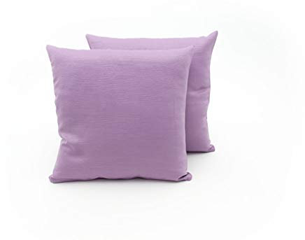 BIANCHERIAWEB Coppia Cuscini Arredo Imbottiti Tessuto Ottoman in Tinta Unita Colore Lilla 37 40x40 Lilla 37
