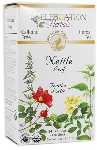 Celebration Herbals Organic Nettle Leaf Tea Caffeine Free, Feuilles D'ortie -- 24 Herbal Tea Bags