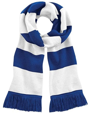 Beechfield Stadium Scarf Unisex Adult, Royal Blue/White, One size