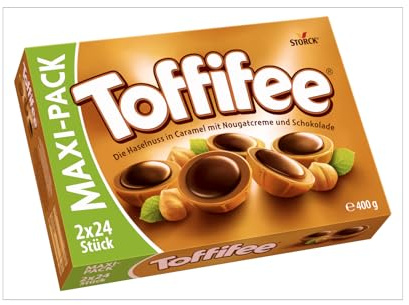 Toffifee – 1 x 400 g Maxi-Pack – Haselnuss in Karamell mit Nougatcreme und Schokolade – ideal zum gemeinsamen Naschen und Teilen
