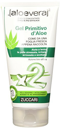 ZUCCARI Aloe Vera Gel - 100 Prozent Pur (150ml) - Doppelt konzentrierte Feuchtigkeitscreme für besonders strapazierte Haut & bei Sonnenbrand - Erfrischendes Gel Puree für Gesicht, Körper und Kopfhaut