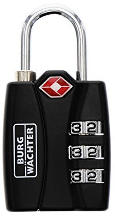 Burg-Wächter Verstellbares TSA Sicherheits-Zahlenschloss, TSA 78 30 SB, Bügelstärke: 3,5 mm, Schwarz