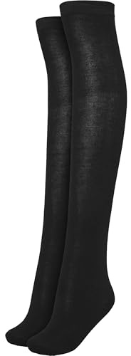 Urban Classics Ladies Overknee Socks 2-Pack Donna Calze parigine Nero/Grigio EU 40-42