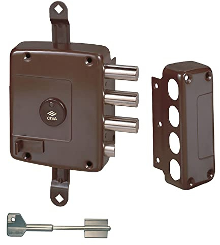 Cisa 1.57167.60.2 - C.seguridad sobreponer borjas picaporte+bulones 3pto izda s/varilla