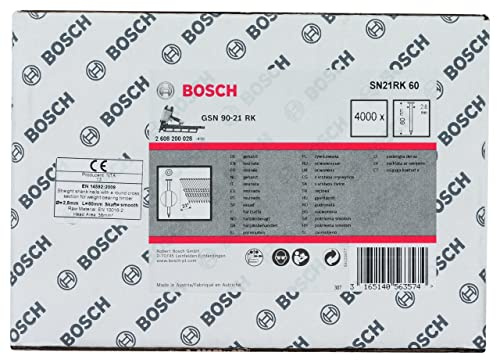 Bosch 4000x Clous en bande PRO SN21FH, tête pleine 21° (Longueur 60 mm,)