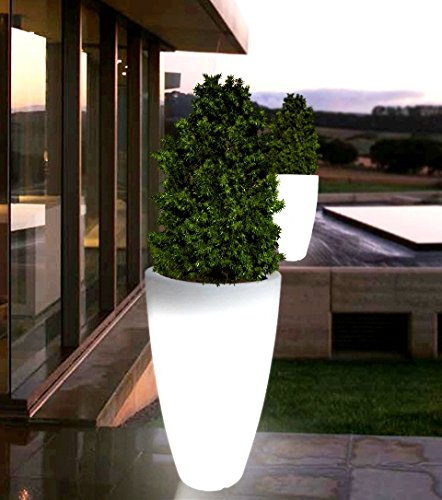 point-garden Blumenkübel Pflanzkübel Pflanzgefäß weiß beleuchtet Designerleuchte