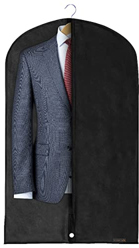 Hangerworld 40 Inch Black Breathable Suit Garment Dress Clothes Cover Protector Bag