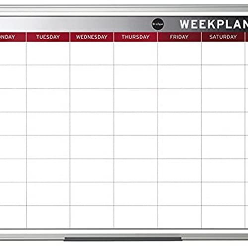 Bi-Office Earth - Umweltfreundliches Planungstafel Week Planner, 90 x 60 cm, Magnetischer Wochenplaner mit Aluminiumrahmen, Trocken Abwischbar Wochenkalender