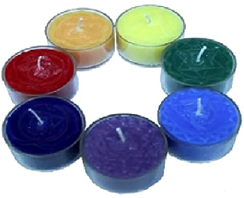 Set cadeau Chakras avec 7 Bougies chauffe-plat parfumées