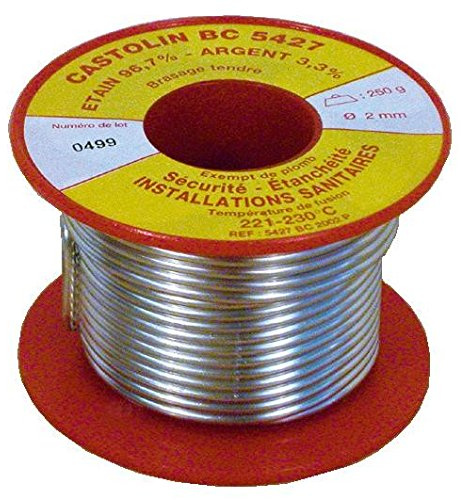 Bobine de fil BC5427 brasage tendre sans plomb étain/argent 3,3% D2 250g réf 5427BC2002P