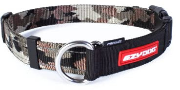 EzyDog Checkmate Hundehalsband - Halsband Hund - Zugstopp Halsband für Hunde - Zughalsband für hunde - Trainings und Dressurhalsband. Schlupfhalsband für Große, Mittlere und Kleine Hund (M, Camo)