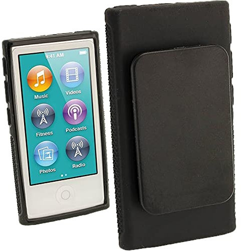 iGadgitz U2064 Funda Termoplástico de Poliuretano (TPU) Funda Compatible con Apple iPod Nano 7th Gen - Negro