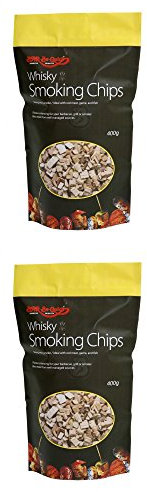 2 x 400 g paquets de whisky fumer Chips- Convient pour le gaz ou de charbon les barbecues