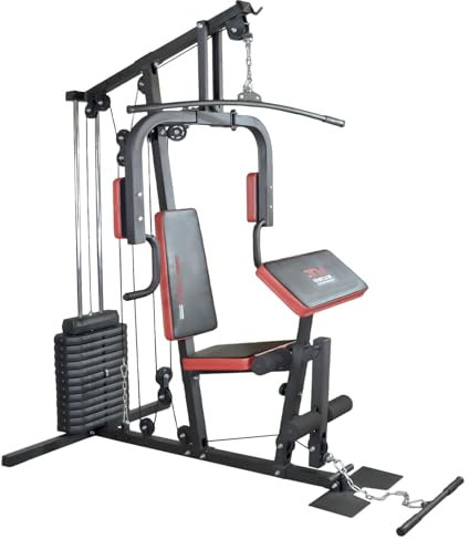 TrainHard Hansson.Sports Kraftstation HomeGym Multistation Fitnesscenter mit 65KG Gewichten