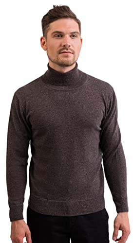 CASH-MERE.CH 100 % kashmir herr pullover | tröja rullkrage 2-söm