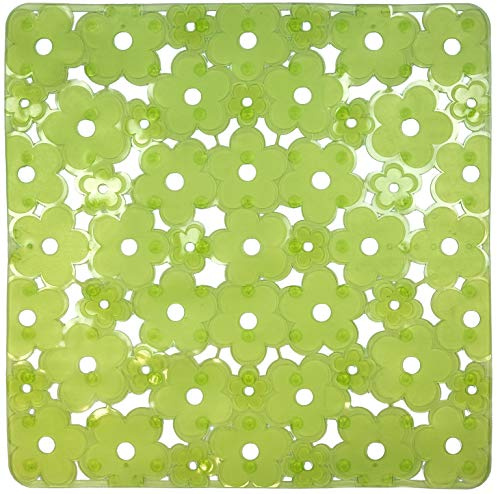 ID Mat 323207 Fleurs Tapis Fond d'Évier PVC Vert 32 x 32 x 0,4 cm