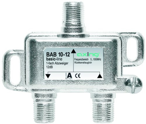 Axing BAB 10-12 Derivatore 1 Via, 12 dB, 5-1006 MHz, Metallico
