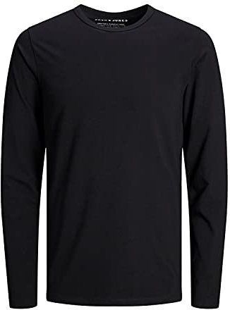 JACK & JONES Men's Basic O-Neck Tee T-Shirt, Black, L