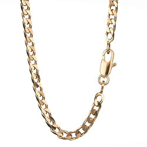 NKlaus cadena de rizo 60cm cadena de rey 3,20mm chapado en oro de 18K 750 amarillo 5544