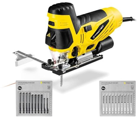 TROTEC Stichsäge PJSS 11-230V Pendelhubstichsäge inklusive Stichsägeblätter-Set Holz & Metall (jeweils 10-teilig)
