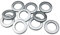 Stoffösen für Stoffloch Ø 40 mm, verwendbar für alle Stoffstärken, 10 Stück, Kunststoff, Chrom matt lackiert