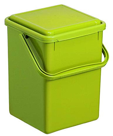 Rotho Bio Grande Compostiera con Coperchio e Manico per la Cucina, Plastica (PP) senza BPA, Verde Chiaro, 9 L, 23.0 x 22.5 x 28.0 cm