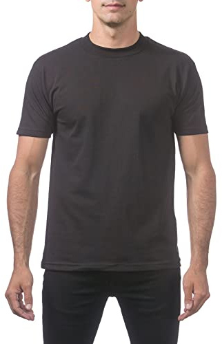 Pro Club Men's Comfort Cotton Short Sleeve T-Shirt, Black, Large