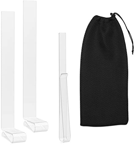 QUMOVA Music Stand Wind Clips - Transparent Plastic Sheet Holder - Complete with Protective Storage Bag and Clear Acrylic Page Clip