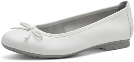 Jana Women’s Ballerinas with Bow Vegan, White, 5 UK