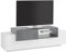 WHOUS - Mobile Porta Tv Da Terra CORONA 160 - Mobile Tv Bianco/Ardesia in Melaminico - Supporto Tv da Pavimento con Piano TV in Rilievo, 3 Ante e Vano a Giorno - Mobile Soggiorno Moderno Made in Italy