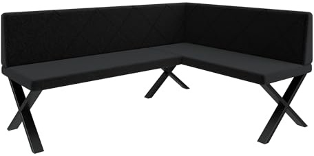 FURNISTAR Canapé d'angle Akiko Metal X - Canapé d'angle pour salle à manger, cuisine moderne, salle à manger, parfait pour la cuisine, le bureau et la réception, finition solide et robuste (168 x 128