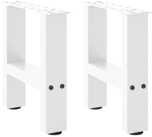 vidaXL Gambe per Tavolino da Caffè Bianche 2 pz 30x(30-31) cm Acciaio